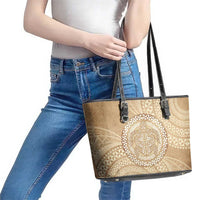 Tonga Ngatu Turtle Leather Tote Bag Vintage Tongan Tapa Cloth LT14 - Polynesian Pride