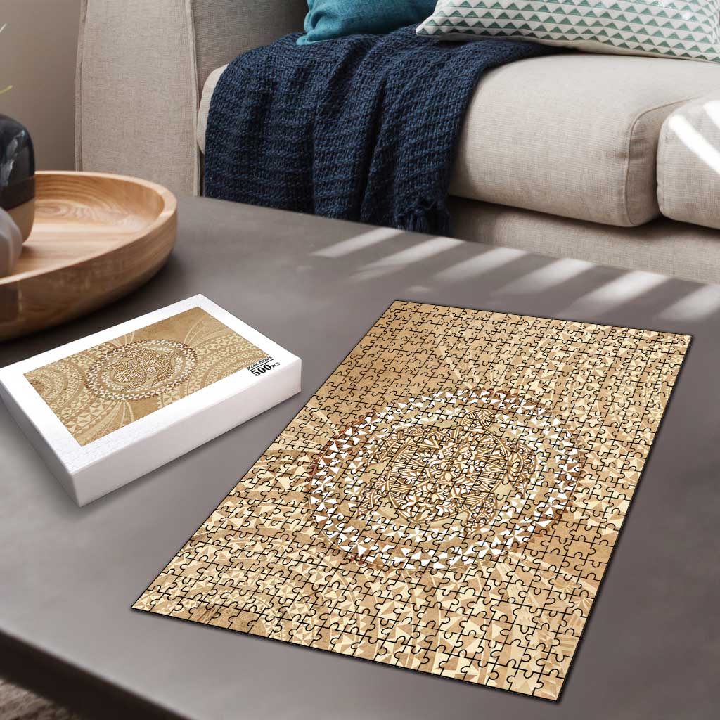 Tonga Ngatu Turtle Puzzle Vintage Tongan Tapa Cloth LT14 - Polynesian Pride