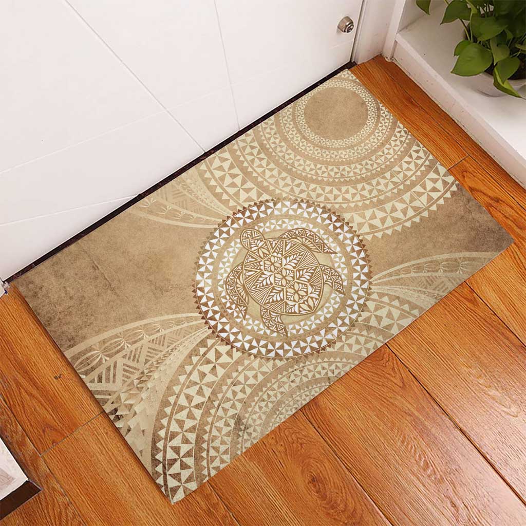 Tonga Ngatu Turtle Rubber Doormat Vintage Tongan Tapa Cloth LT14 - Polynesian Pride