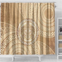 Tonga Ngatu Turtle Shower Curtain Vintage Tongan Tapa Cloth LT14 - Polynesian Pride