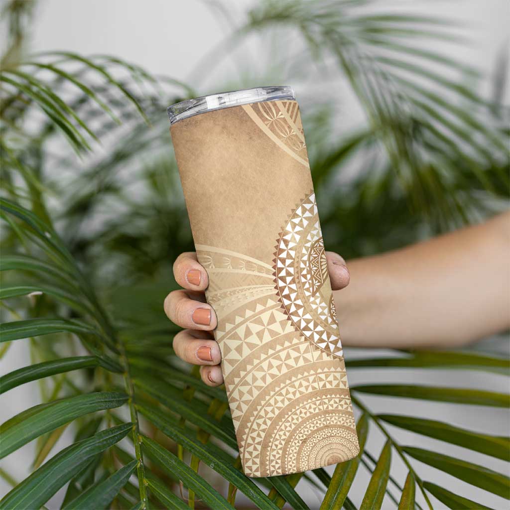 Tonga Ngatu Turtle Skinny Tumbler Vintage Tongan Tapa Cloth LT14 - Polynesian Pride