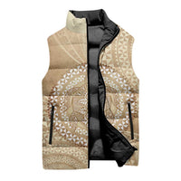 Tonga Ngatu Turtle Sleeveless Puffer Jacket Vintage Tongan Tapa Cloth LT14 - Polynesian Pride