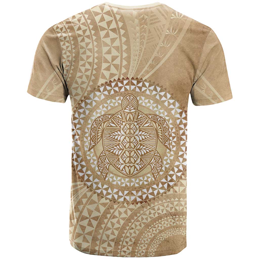 Tonga Ngatu Turtle T Shirt Vintage Tongan Tapa Cloth LT14 - Polynesian Pride