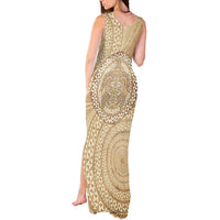 Tonga Ngatu Turtle Tank Maxi Dress Vintage Tongan Tapa Cloth LT14 - Polynesian Pride