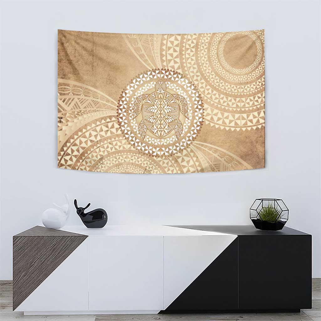 Tonga Ngatu Turtle Tapestry Vintage Tongan Tapa Cloth LT14 - Polynesian Pride