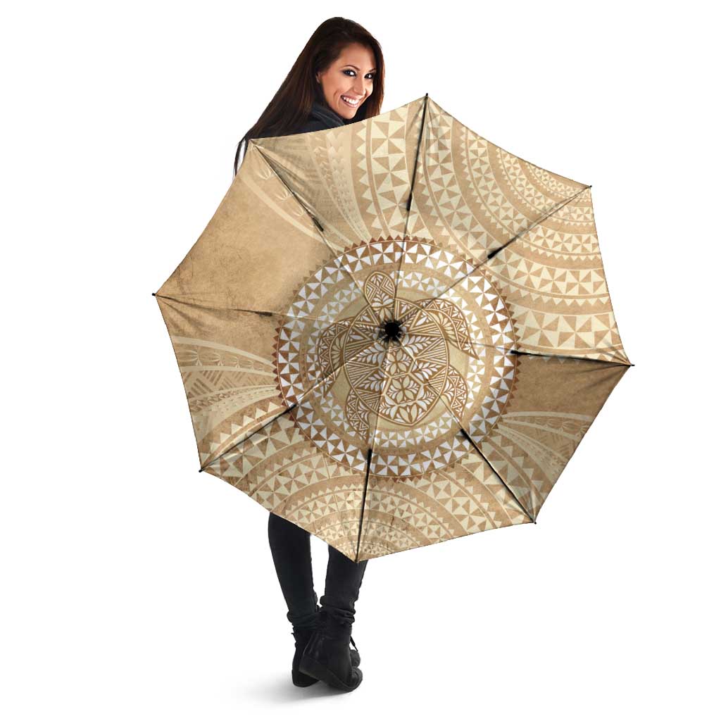 Tonga Ngatu Turtle Umbrella Vintage Tongan Tapa Cloth