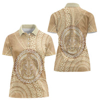 Tonga Ngatu Turtle Women Polo Shirt Vintage Tongan Tapa Cloth LT14 - Polynesian Pride