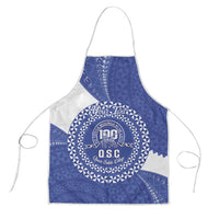Queen Salote College 100th Anniversary Personalized Apron Est 1926 Kolisi Fefine Tongan Ngatu Pattern LT14 Blue - Polynesian Pride