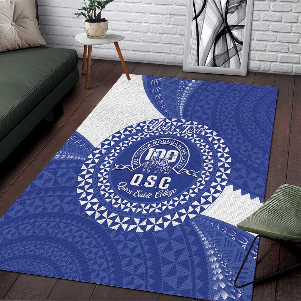 Queen Salote College 100th Anniversary Personalized Area Rug Est 1926 Kolisi Fefine Tongan Ngatu Pattern