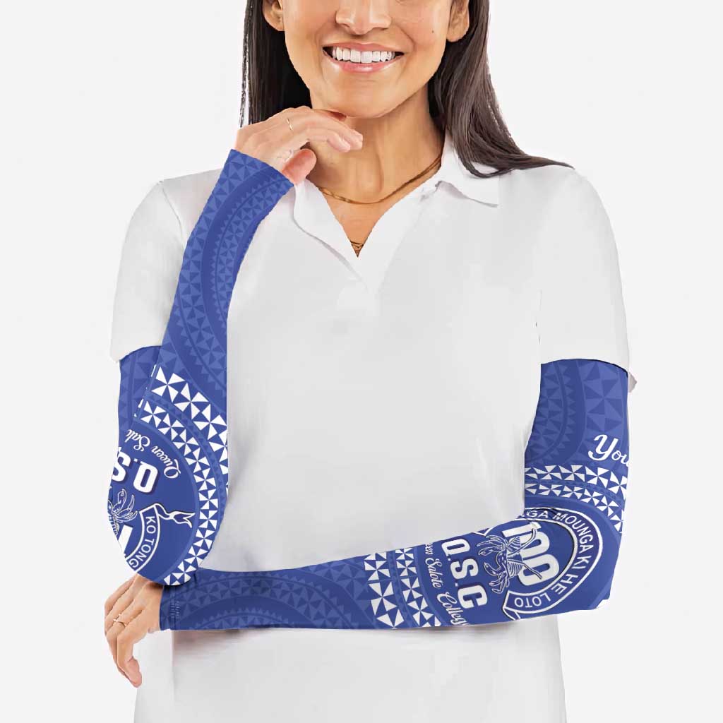 Queen Salote College 100th Anniversary Personalized Arm Sleeves Est 1926 Kolisi Fefine Tongan Ngatu Pattern