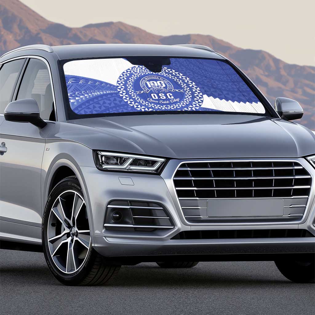 Queen Salote College 100th Anniversary Personalized Auto Sun Shade Est 1926 Kolisi Fefine Tongan Ngatu Pattern LT14 - Polynesian Pride