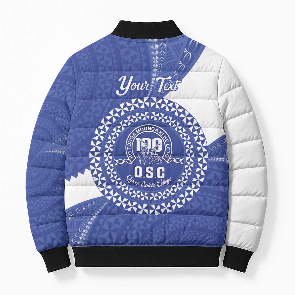 Queen Salote College 100th Anniversary Personalized Bomber Puffer Jacket Est 1926 Kolisi Fefine Tongan Ngatu Pattern LT14 - Polynesian Pride