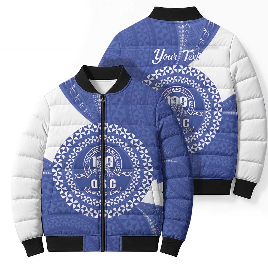 Queen Salote College 100th Anniversary Personalized Bomber Puffer Jacket Est 1926 Kolisi Fefine Tongan Ngatu Pattern LT14 - Polynesian Pride