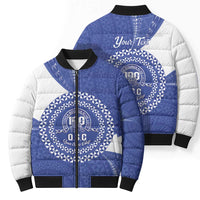 Queen Salote College 100th Anniversary Personalized Bomber Puffer Jacket Est 1926 Kolisi Fefine Tongan Ngatu Pattern LT14 - Polynesian Pride