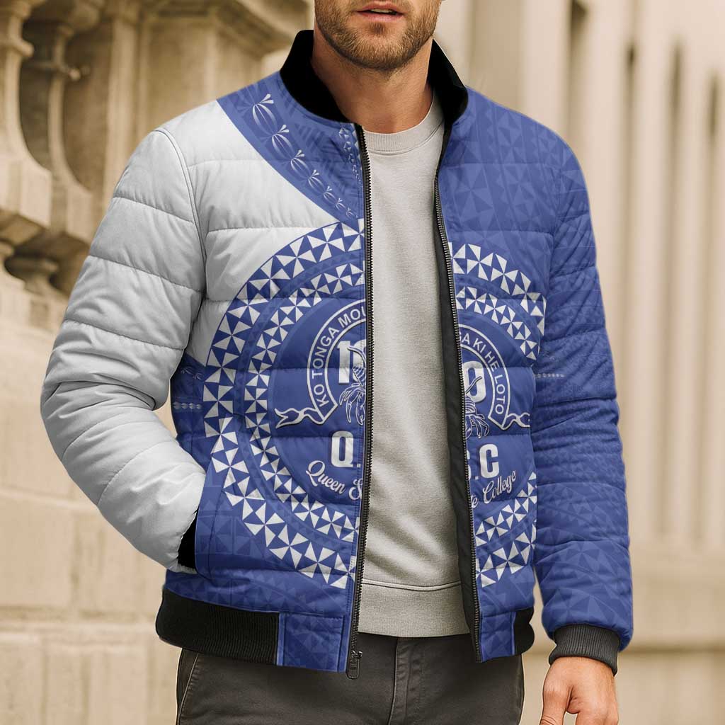 Queen Salote College 100th Anniversary Personalized Bomber Puffer Jacket Est 1926 Kolisi Fefine Tongan Ngatu Pattern LT14 - Polynesian Pride