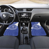 Queen Salote College 100th Anniversary Personalized Car Mats Est 1926 Kolisi Fefine Tongan Ngatu Pattern LT14 Set 2pcs - Front Blue - Polynesian Pride