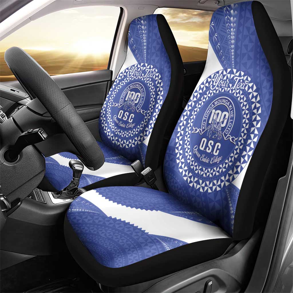 Queen Salote College 100th Anniversary Personalized Car Seat Cover Est 1926 Kolisi Fefine Tongan Ngatu Pattern LT14 - Polynesian Pride