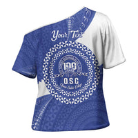 Queen Salote College 100th Anniversary Personalized Cross Shoulder Shirt Est 1926 Kolisi Fefine Tongan Ngatu Pattern LT14 - Polynesian Pride