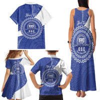 Queen Salote College 100th Anniversary Personalized Family Matching Tank Maxi Dress and Hawaiian Shirt Est 1926 Kolisi Fefine Tongan Ngatu Pattern