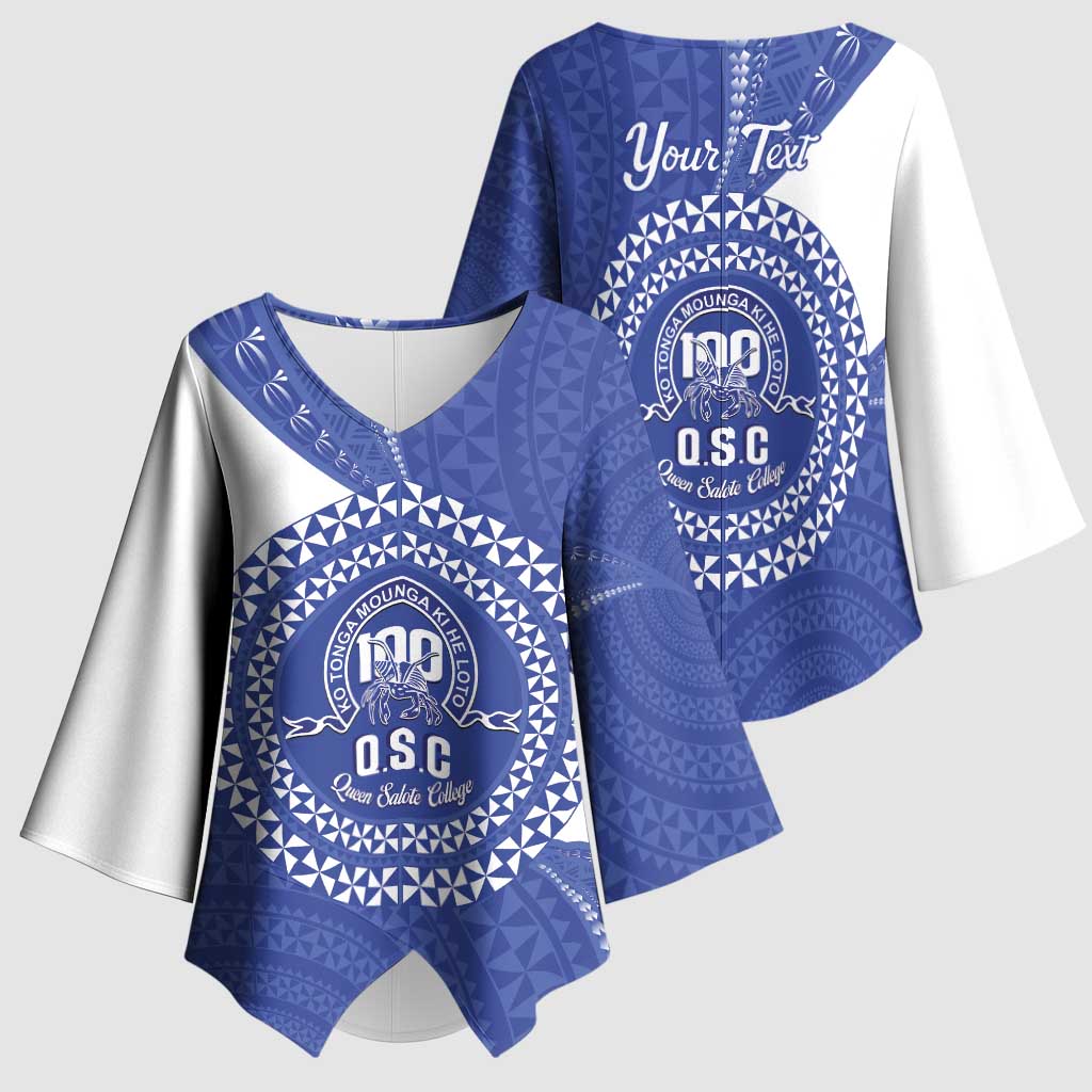 Queen Salote College 100th Anniversary Personalized Kimono Sleeve Blouse Est 1926 Kolisi Fefine Tongan Ngatu Pattern LT14 - Polynesian Pride