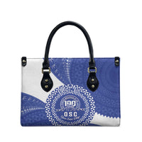 Queen Salote College 100th Anniversary Personalized Leather Bag Est 1926 Kolisi Fefine Tongan Ngatu Pattern LT14 - Polynesian Pride