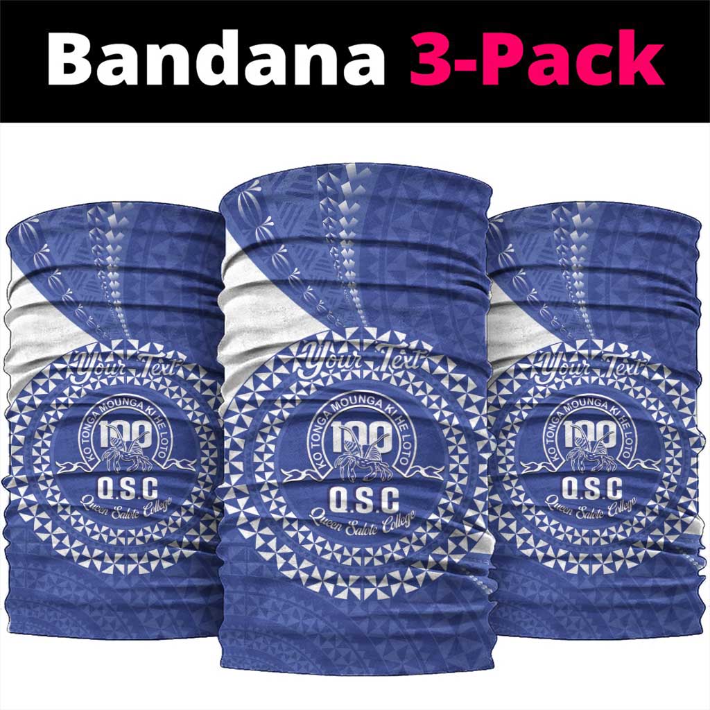 Queen Salote College 100th Anniversary Personalized Neck Gaiter Est 1926 Kolisi Fefine Tongan Ngatu Pattern LT14 package One Size: 25*50cm Blue - Polynesian Pride