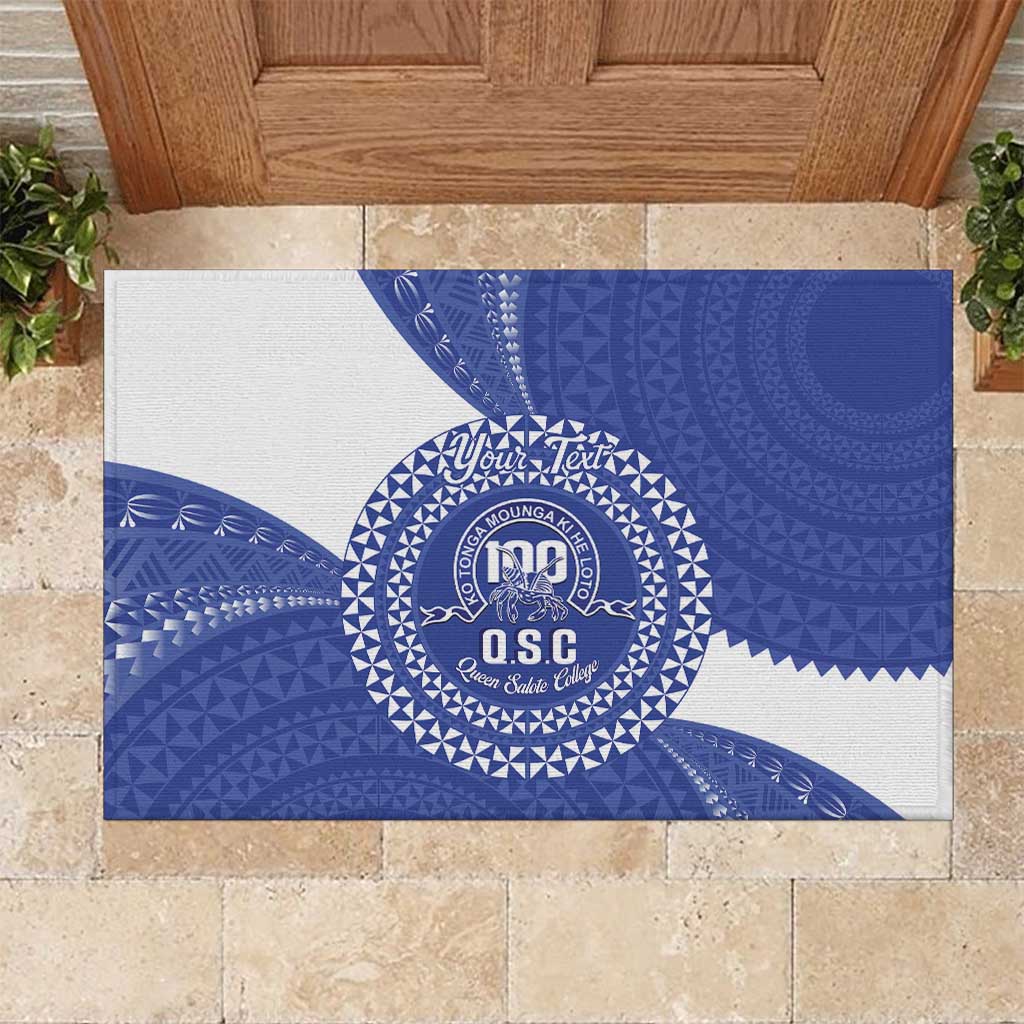 Queen Salote College 100th Anniversary Personalized Rubber Doormat Est 1926 Kolisi Fefine Tongan Ngatu Pattern