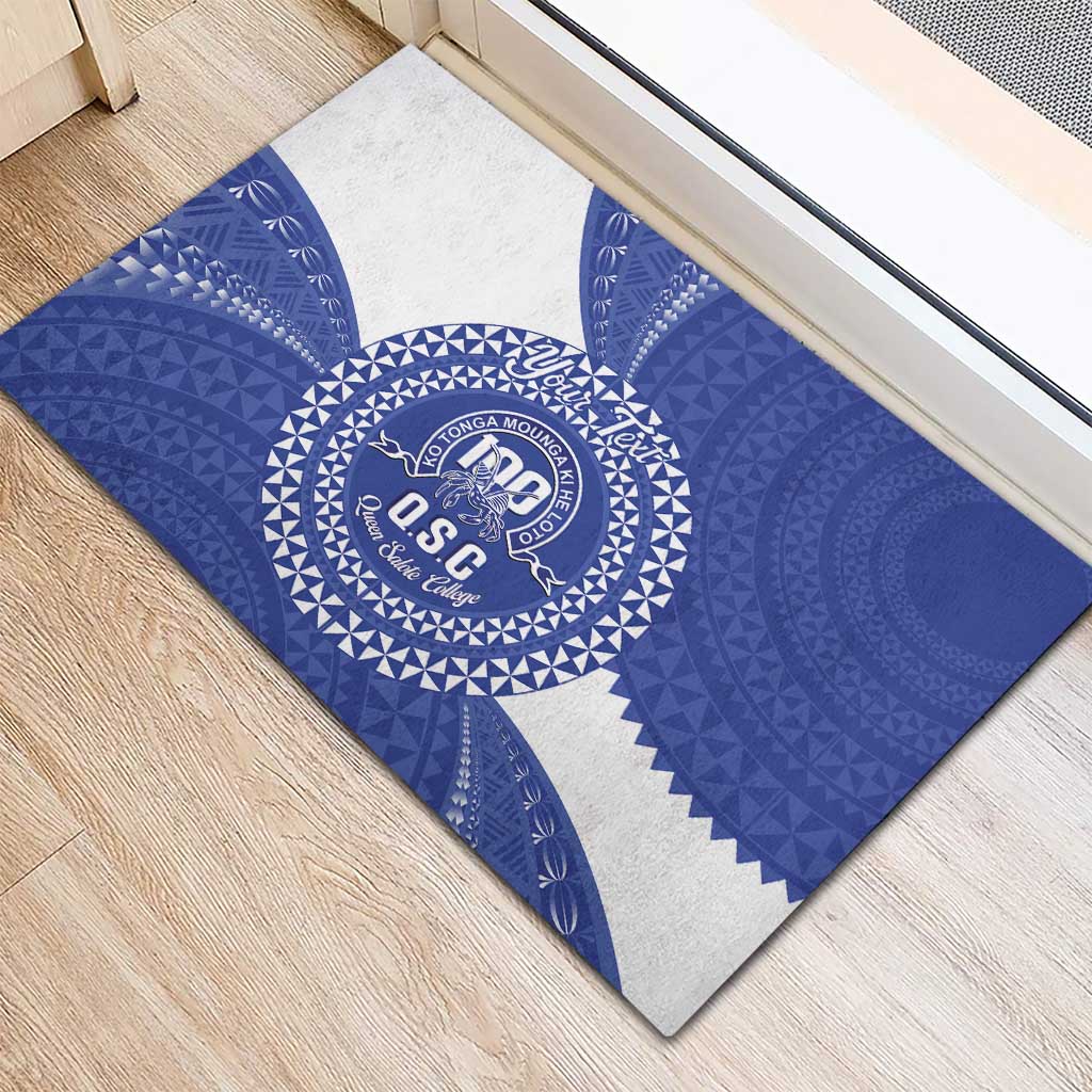 Queen Salote College 100th Anniversary Personalized Rubber Doormat Est 1926 Kolisi Fefine Tongan Ngatu Pattern