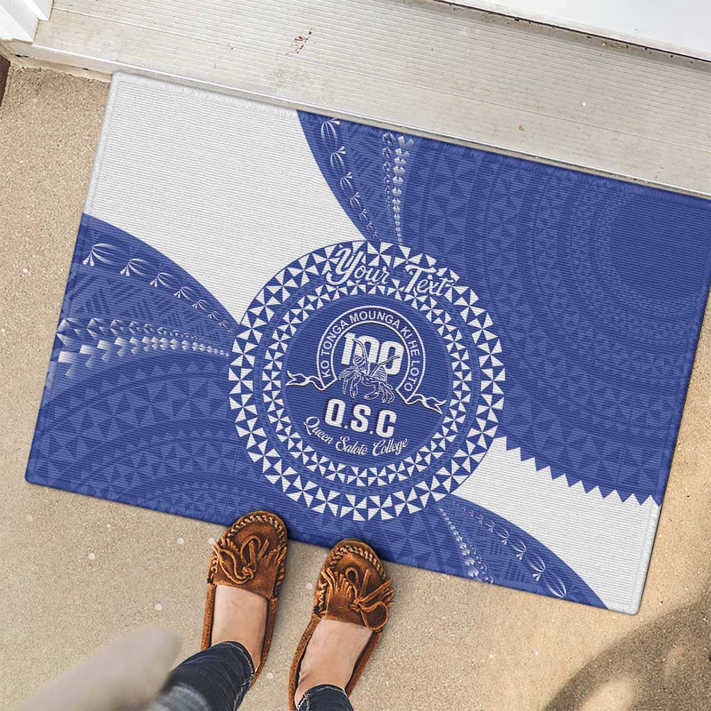 Queen Salote College 100th Anniversary Personalized Rubber Doormat Est 1926 Kolisi Fefine Tongan Ngatu Pattern