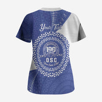 Queen Salote College 100th Anniversary Personalized Scrub Top Est 1926 Kolisi Fefine Tongan Ngatu Pattern LT14 - Polynesian Pride