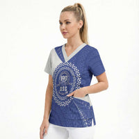 Queen Salote College 100th Anniversary Personalized Scrub Top Est 1926 Kolisi Fefine Tongan Ngatu Pattern LT14 - Polynesian Pride