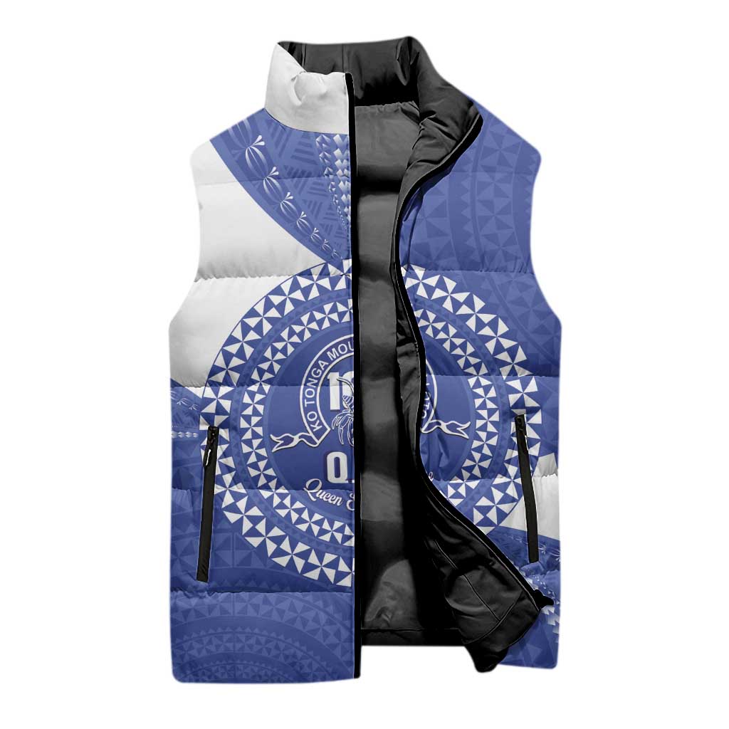 Queen Salote College 100th Anniversary Personalized Sleeveless Puffer Jacket Est 1926 Kolisi Fefine Tongan Ngatu Pattern LT14 - Polynesian Pride