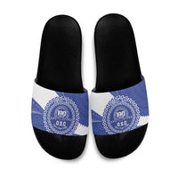 Queen Salote College 100th Anniversary Personalized Slide Sandals Est 1926 Kolisi Fefine Tongan Ngatu Pattern