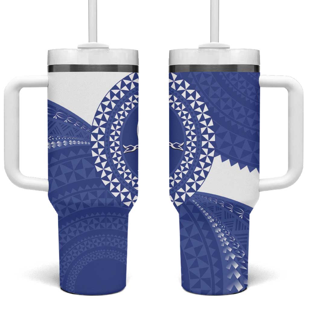 Queen Salote College 100th Anniversary Tumbler With Handle Est 1926 Kolisi Fefine Tongan Ngatu Pattern