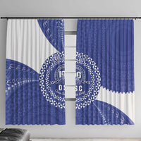 Queen Salote College 100th Anniversary Personalized Window Curtain Est 1926 Kolisi Fefine Tongan Ngatu Pattern
