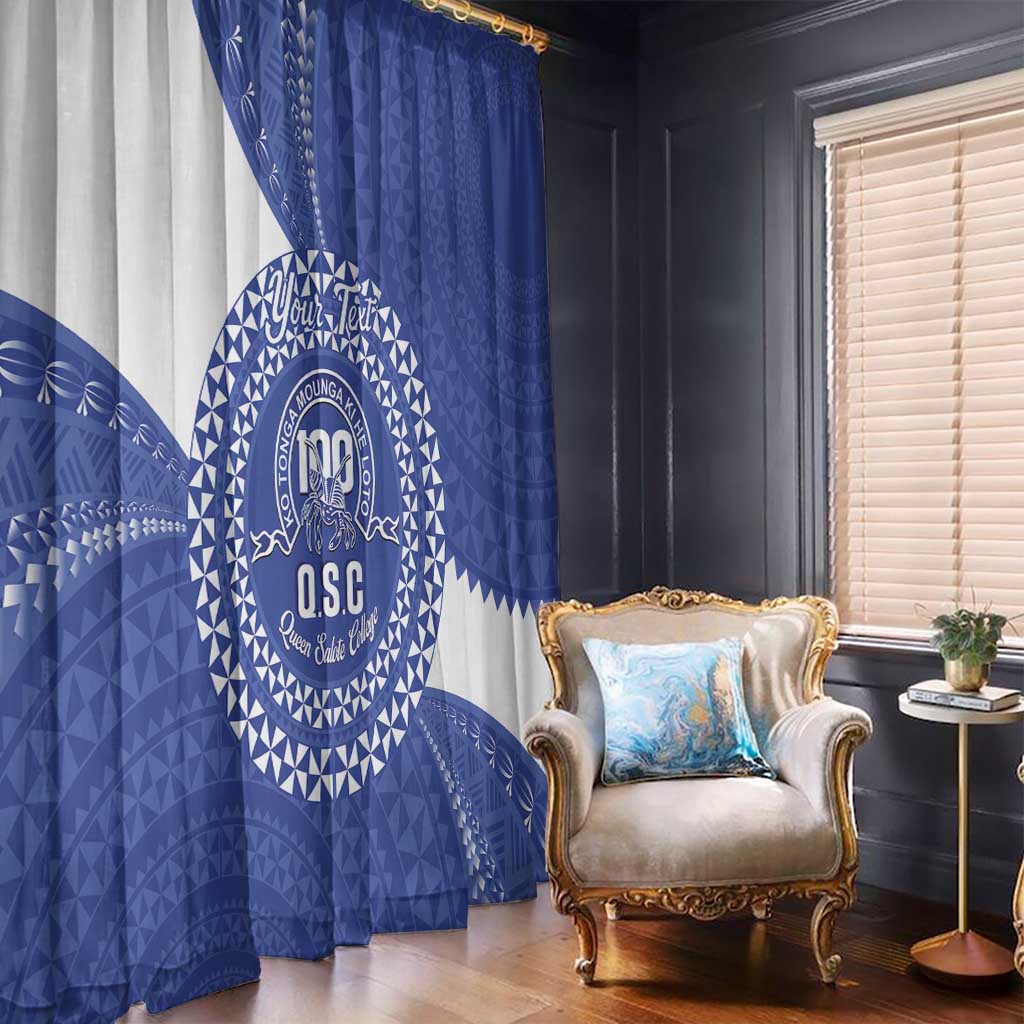 Queen Salote College 100th Anniversary Personalized Window Curtain Est 1926 Kolisi Fefine Tongan Ngatu Pattern