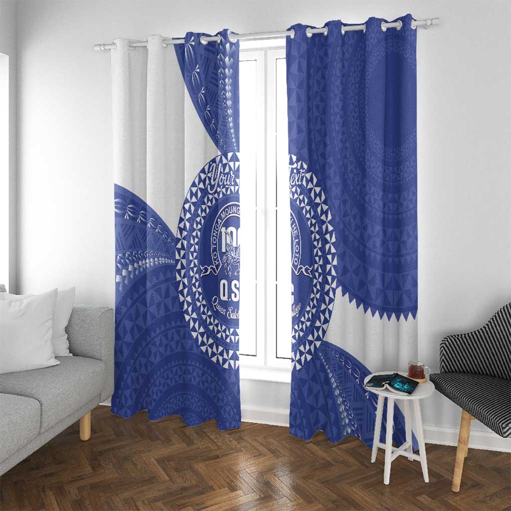 Queen Salote College 100th Anniversary Personalized Window Curtain Est 1926 Kolisi Fefine Tongan Ngatu Pattern