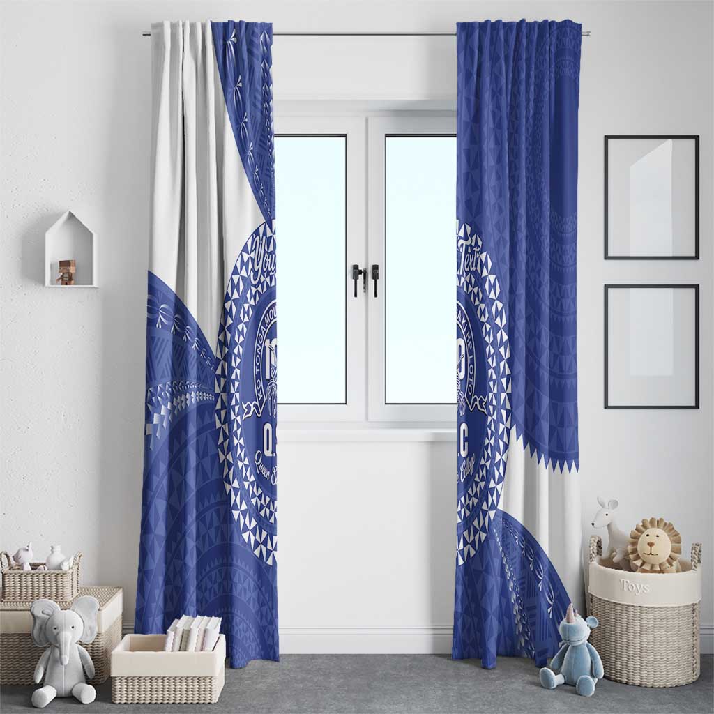 Queen Salote College 100th Anniversary Personalized Window Curtain Est 1926 Kolisi Fefine Tongan Ngatu Pattern