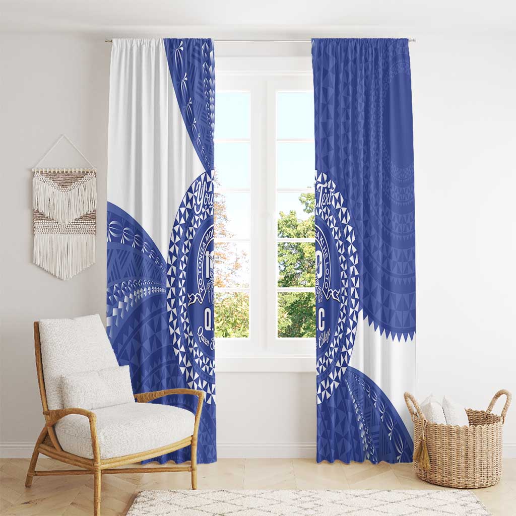 Queen Salote College 100th Anniversary Personalized Window Curtain Est 1926 Kolisi Fefine Tongan Ngatu Pattern