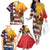 Personalised United States And Papua New Guinea Family Matching Off The Shoulder Long Sleeve Dress and Hawaiian Shirt USA Eagle With PNG Bird Of Paradise