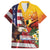 Personalised United States And Papua New Guinea Family Matching Off The Shoulder Long Sleeve Dress and Hawaiian Shirt USA Eagle With PNG Bird Of Paradise