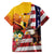 Personalised United States And Papua New Guinea Family Matching Off The Shoulder Long Sleeve Dress and Hawaiian Shirt USA Eagle With PNG Bird Of Paradise