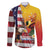 Personalised United States And Papua New Guinea Family Matching Off The Shoulder Long Sleeve Dress and Hawaiian Shirt USA Eagle With PNG Bird Of Paradise