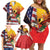 Personalised United States And Papua New Guinea Family Matching Off Shoulder Short Dress and Hawaiian Shirt USA Eagle With PNG Bird Of Paradise