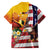 Personalised United States And Papua New Guinea Family Matching Short Sleeve Bodycon Dress and Hawaiian Shirt USA Eagle With PNG Bird Of Paradise