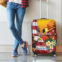 Personalised United States And Papua New Guinea Luggage Cover USA Eagle With PNG Bird Of Paradise