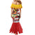 Personalised United States And Papua New Guinea Mermaid Dress USA Eagle With PNG Bird Of Paradise