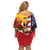 Personalised United States And Papua New Guinea Off Shoulder Short Dress USA Eagle With PNG Bird Of Paradise