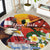 Personalised United States And Papua New Guinea Round Carpet USA Eagle With PNG Bird Of Paradise