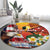 Personalised United States And Papua New Guinea Round Carpet USA Eagle With PNG Bird Of Paradise